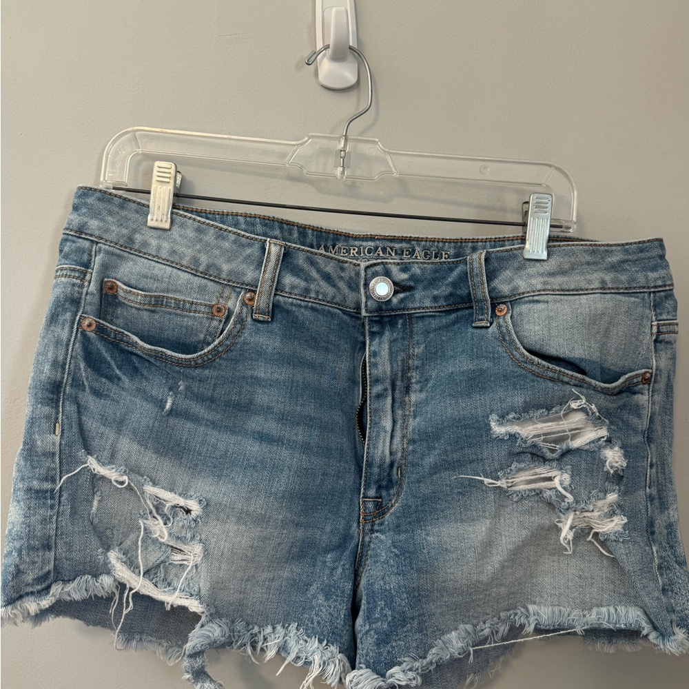 American Eagle Outfitters Ripped Blue Jean Shorts
